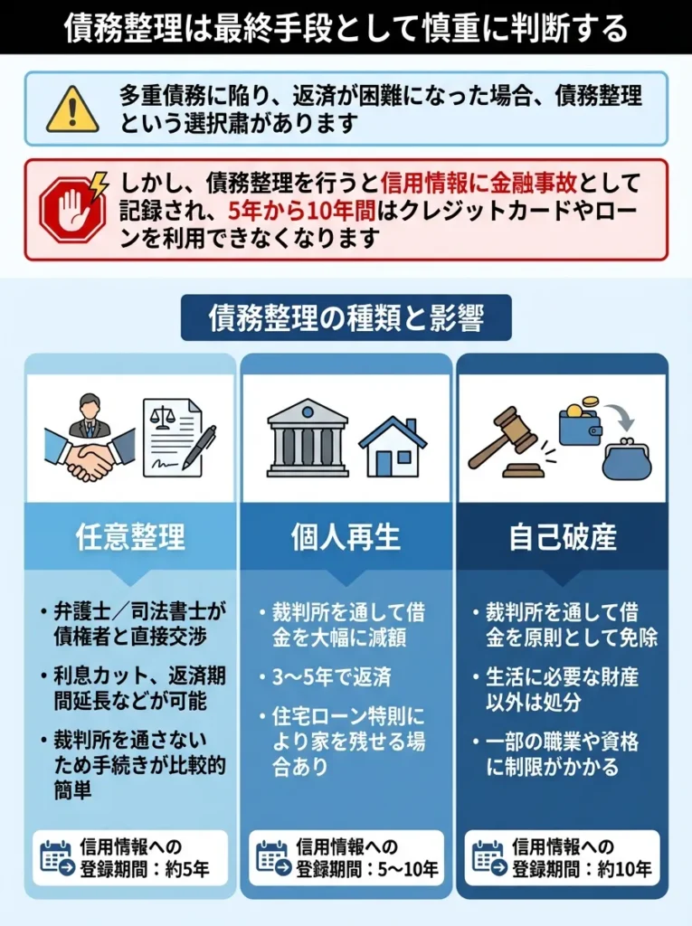 債務整理は最終手段として慎重に判断する