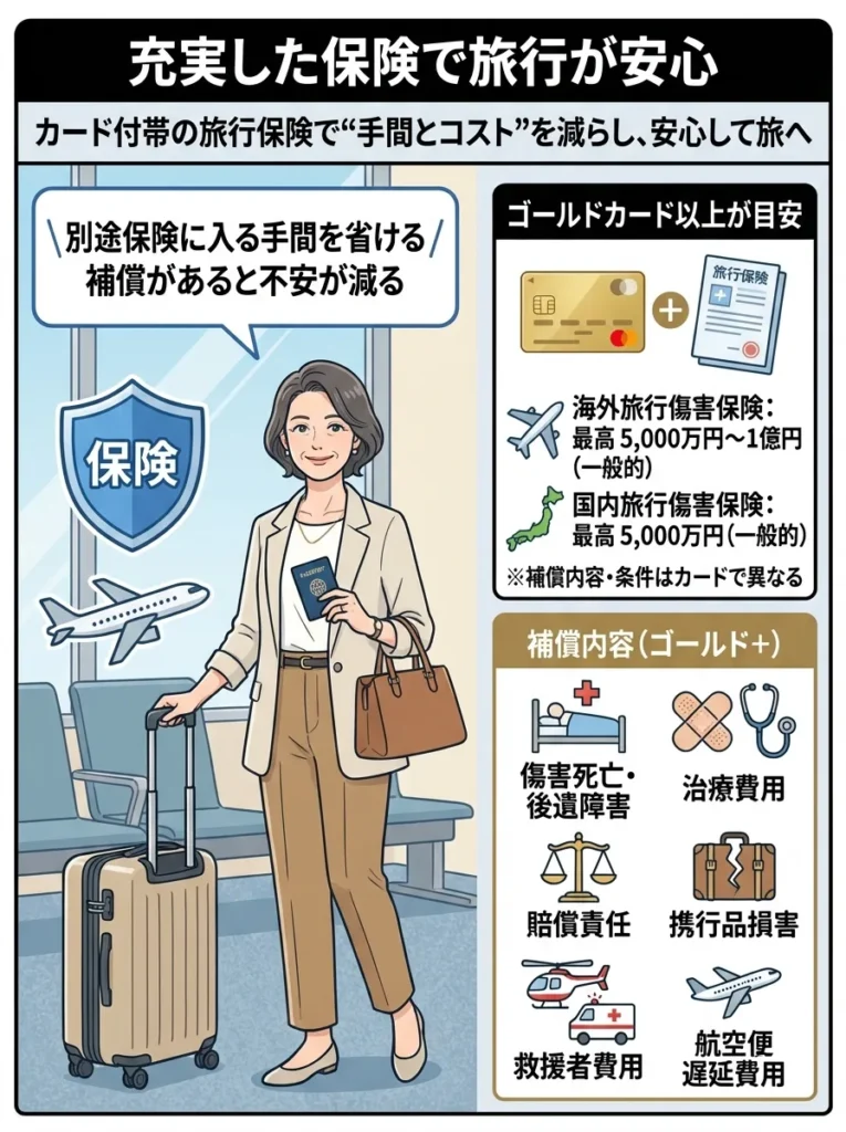 充実した保険で旅行が安心になる
