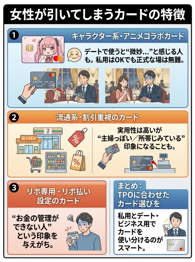女性が引いてしまうカードの特徴