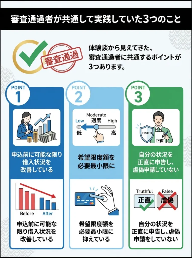審査通過者が共通して実践していた3つのこと