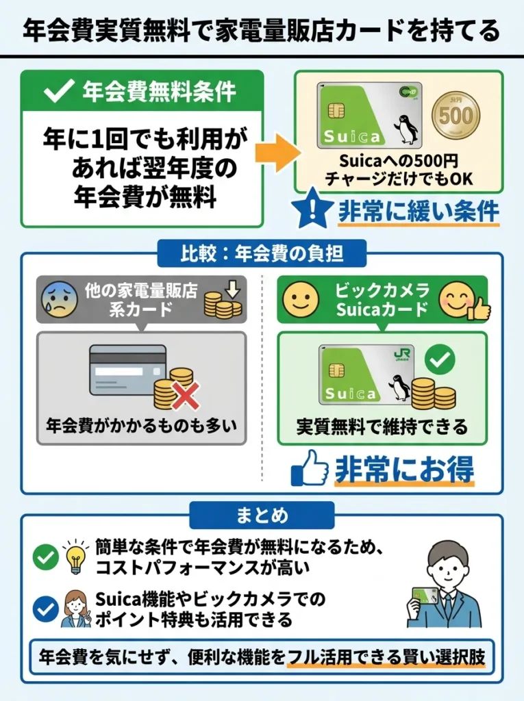 年会費実質無料で家電量販店カードを持てる