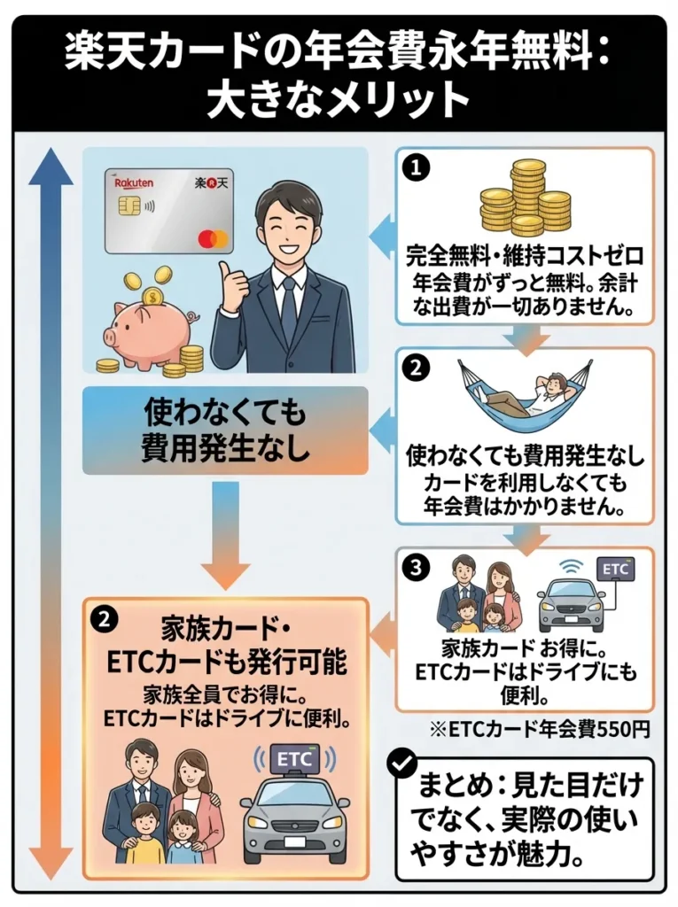 年会費永年無料で維持コストがゼロ