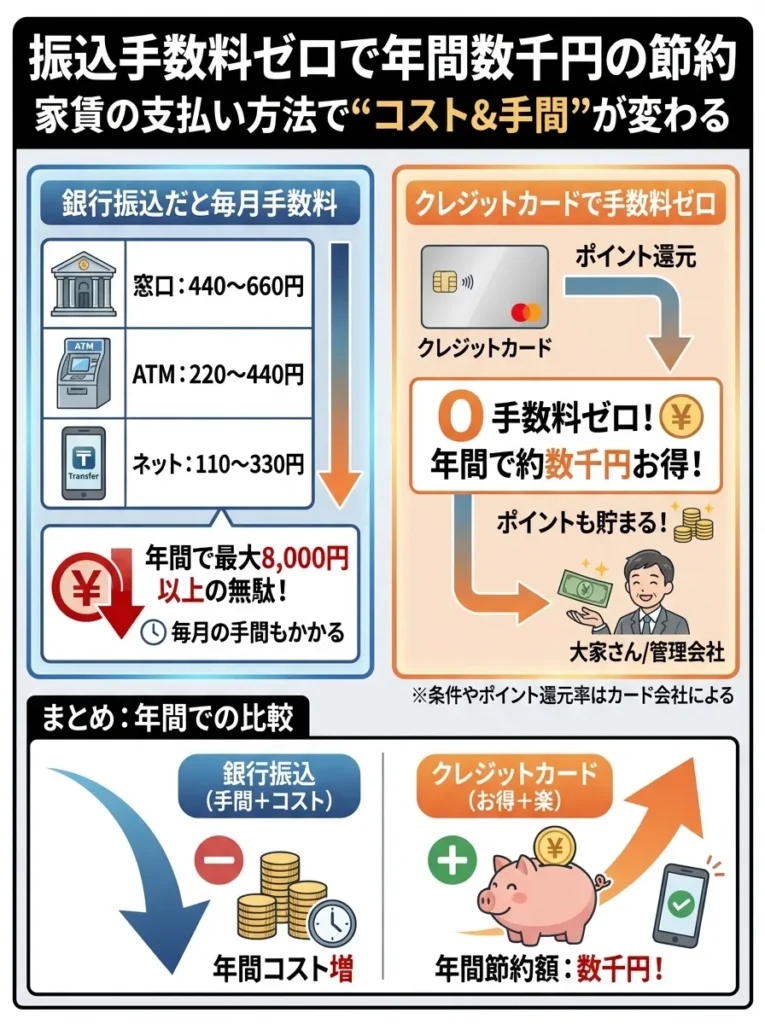 振込手数料ゼロで年間数千円の節約に