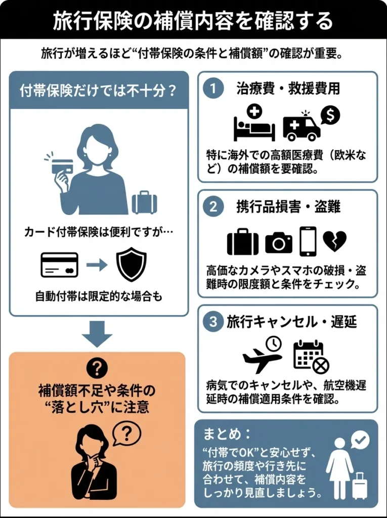 旅行保険の補償内容を確認する