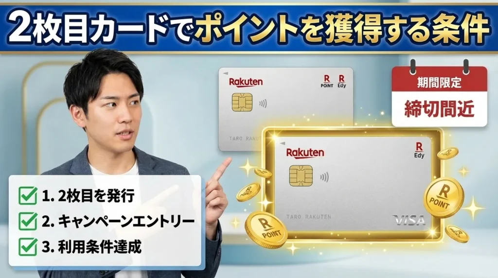 楽天カード2枚目で6000ポイント獲得する条件