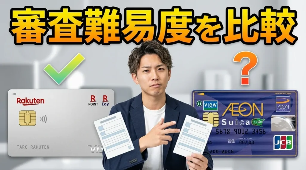 楽天カードとイオンカードの審査難易度の比較