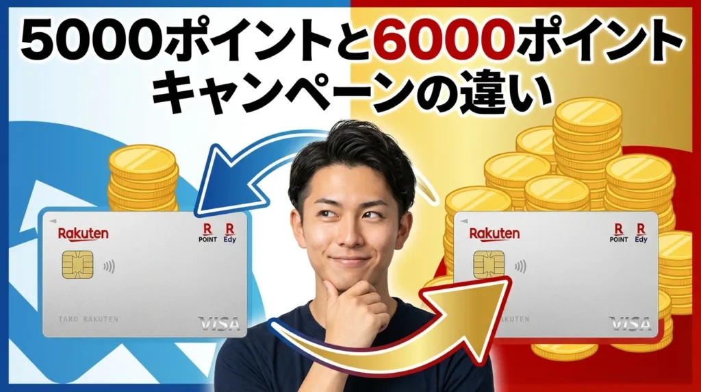 楽天カードの5000ポイントと6000ポイントキャンペーンの違い