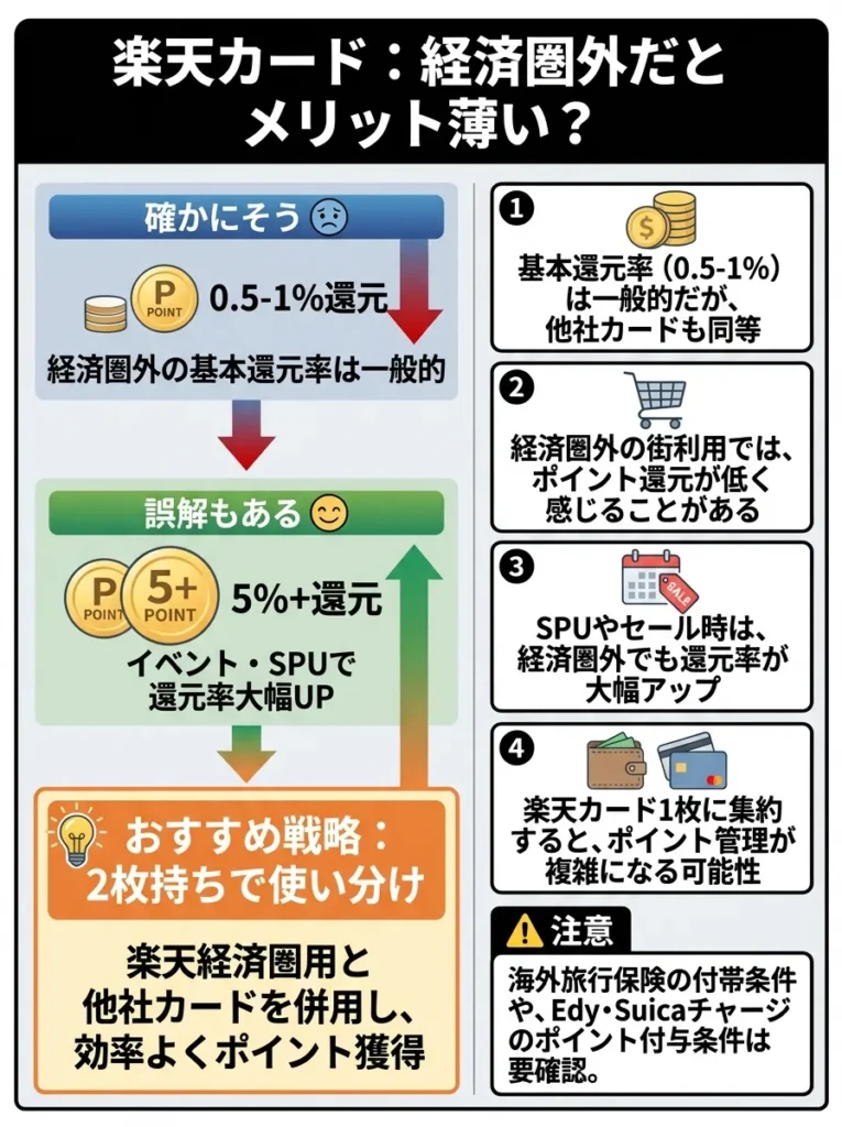 楽天経済圏以外ではメリットが薄い