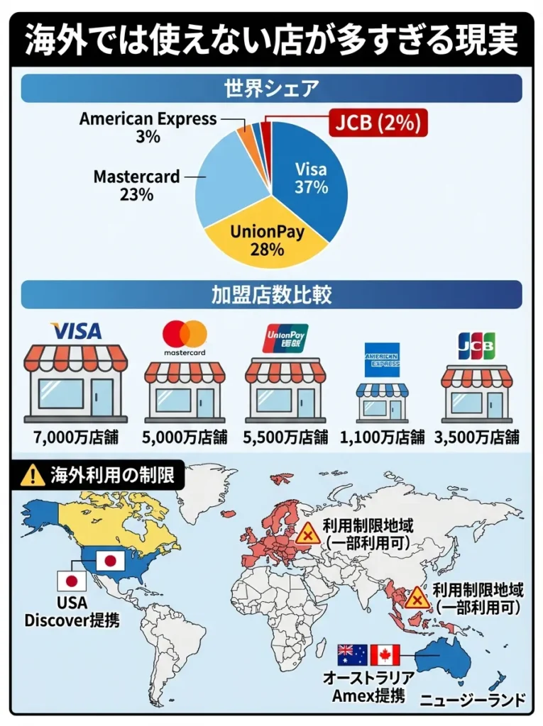 海外では使えない店が多すぎる現実