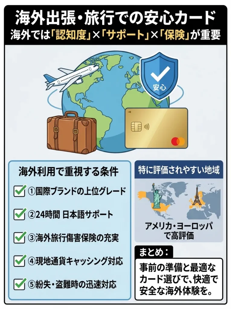 海外出張・旅行での安心カード