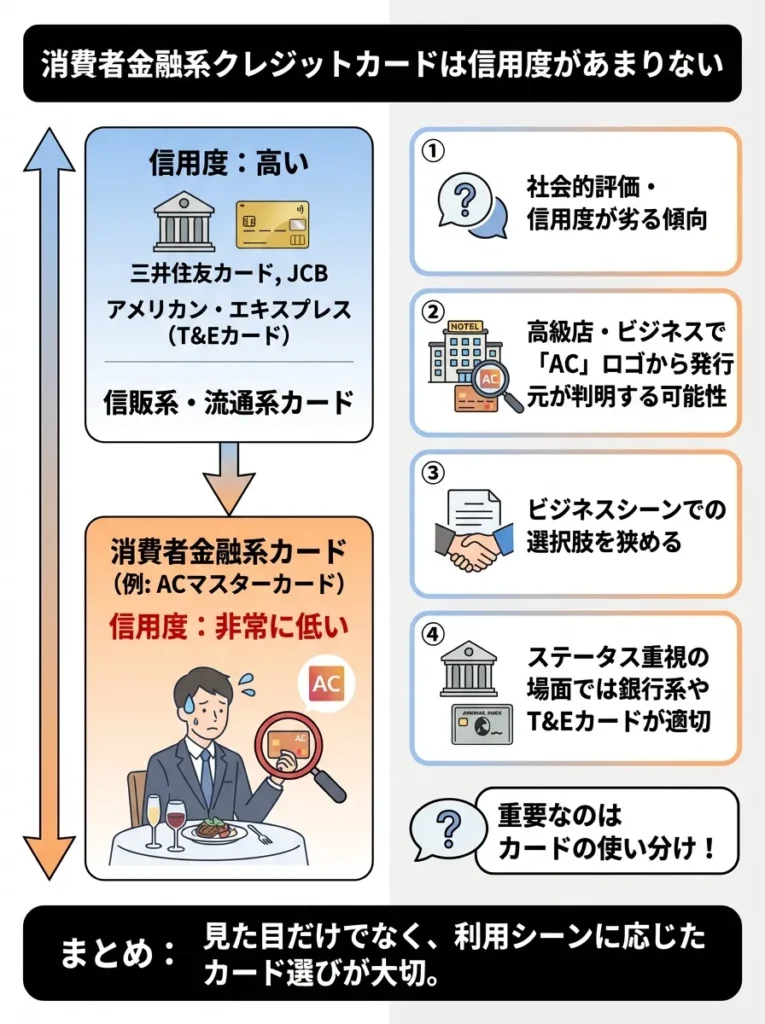 消費者金融系クレジットカードは信用度があまりない