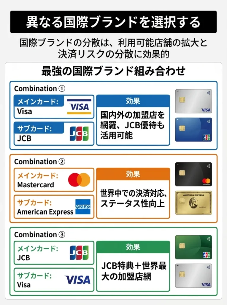 異なる国際ブランドを選択する