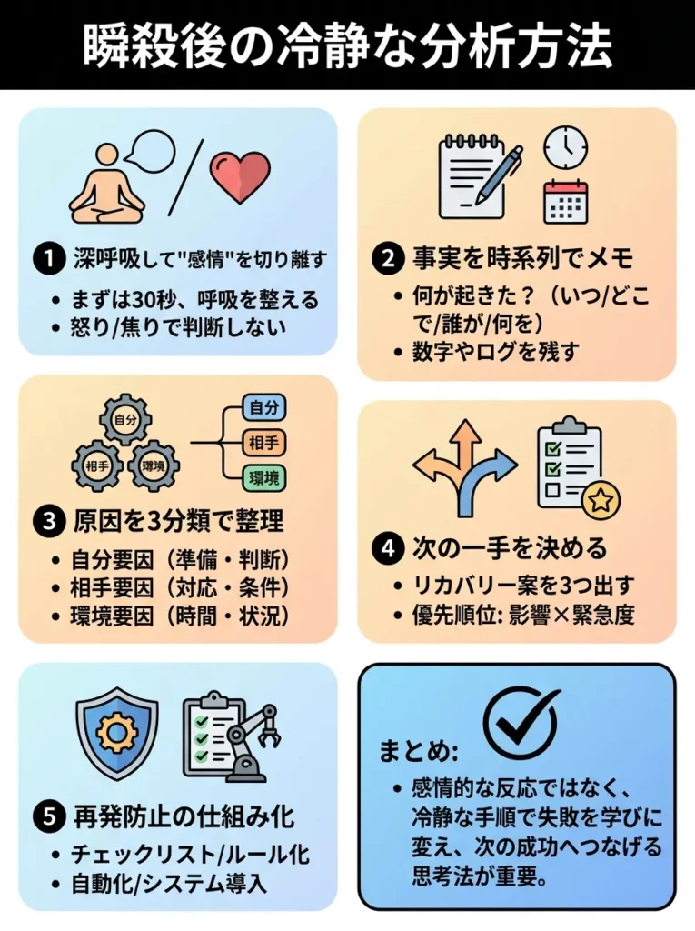 瞬殺後の冷静な分析方法