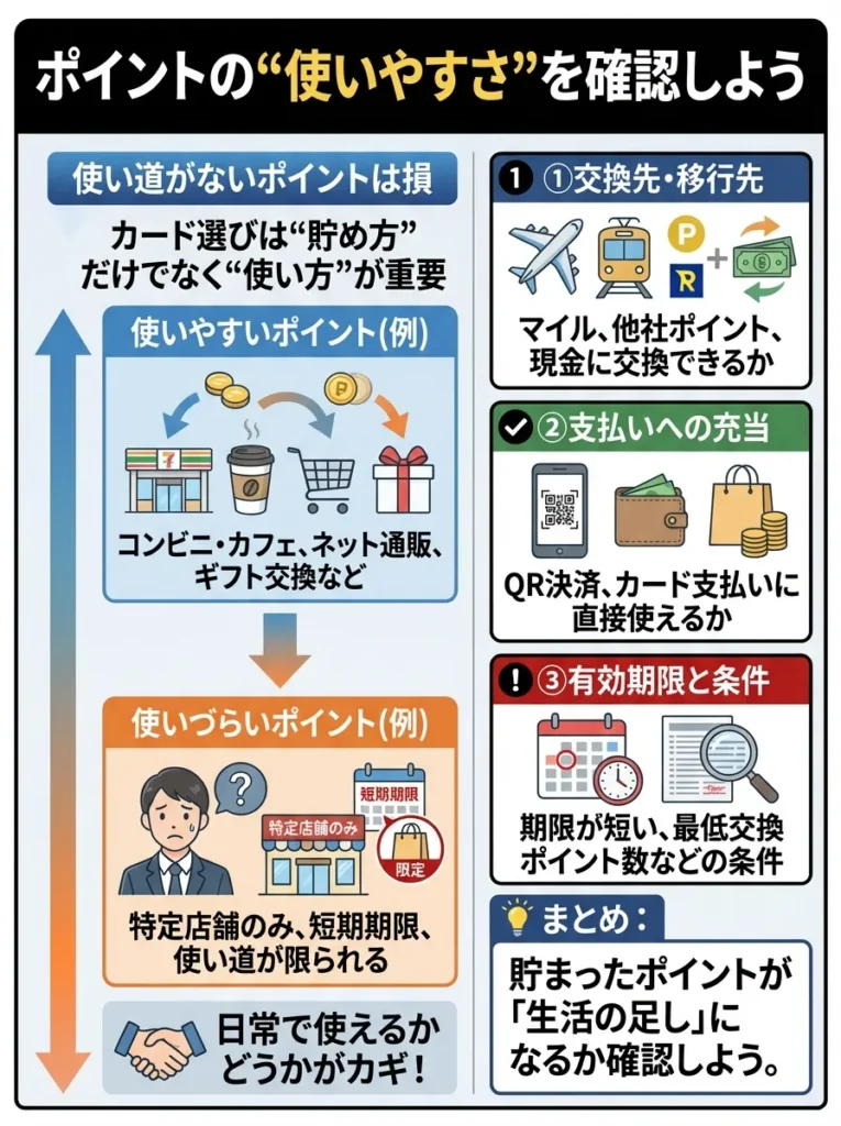 貯まったポイントの使いやすさを確認する
