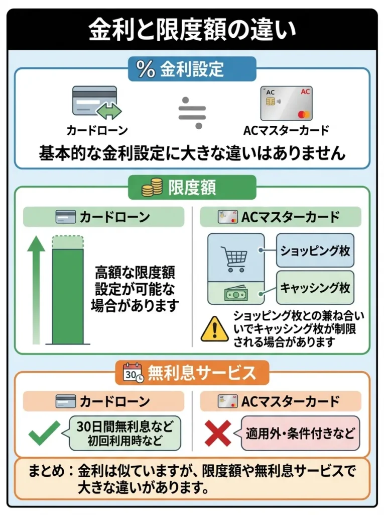 金利と限度額の違い