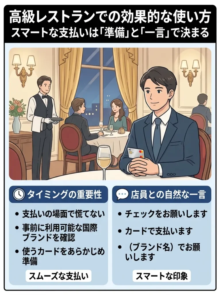 高級レストランでの効果的な使い方
