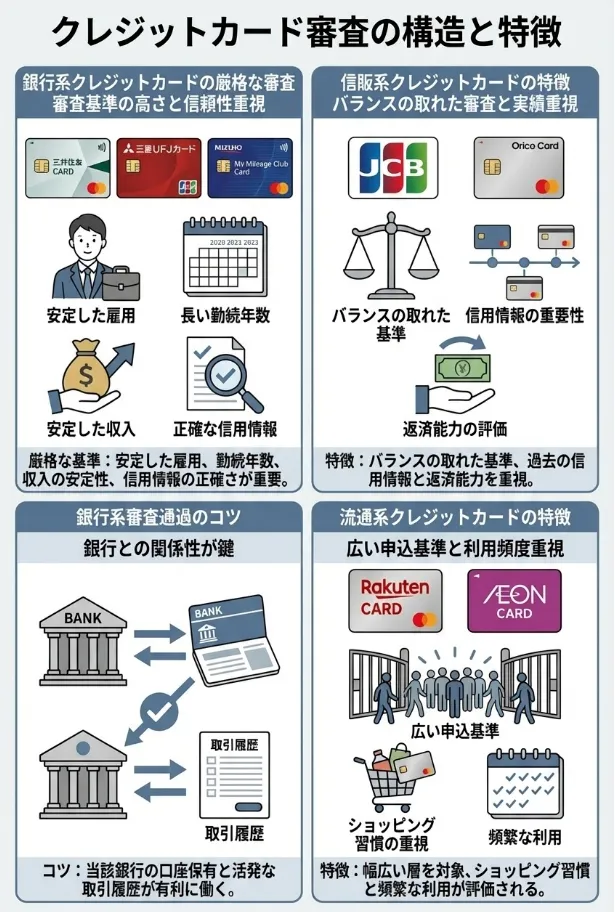 【発行会社別】クレジットカードの審査難易度と特徴