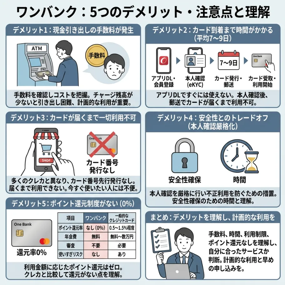 ワンバンクの5つのデメリット・注意点