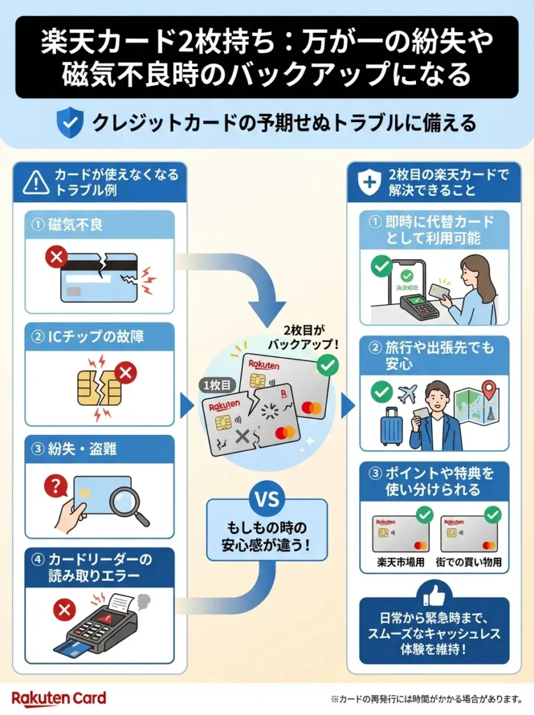 万が一の紛失や磁気不良時のバックアップになる