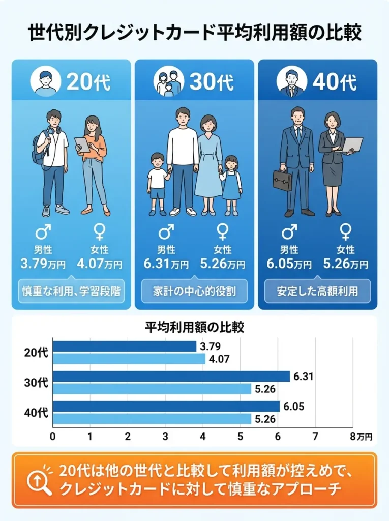 世代別平均利用額の比較