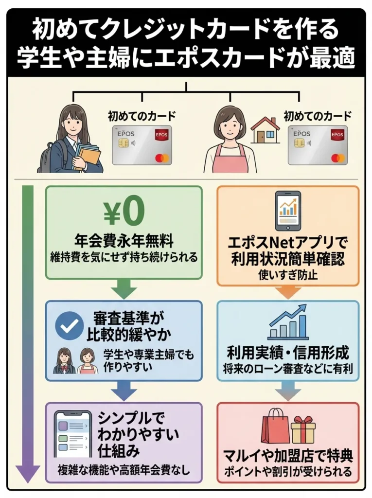 初めてクレジットカードを作る学生や主婦