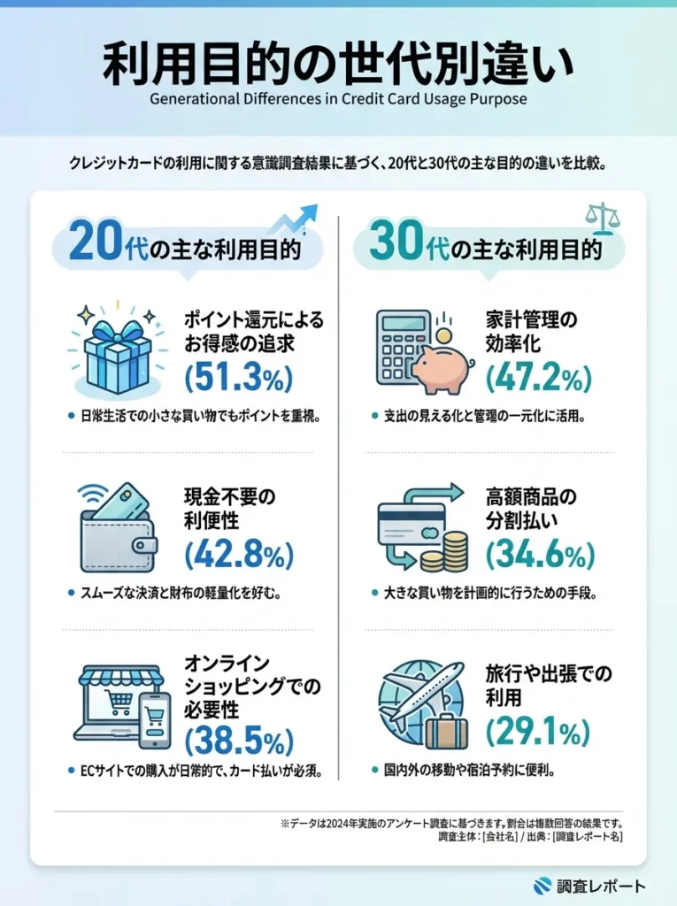 利用目的の世代別違い