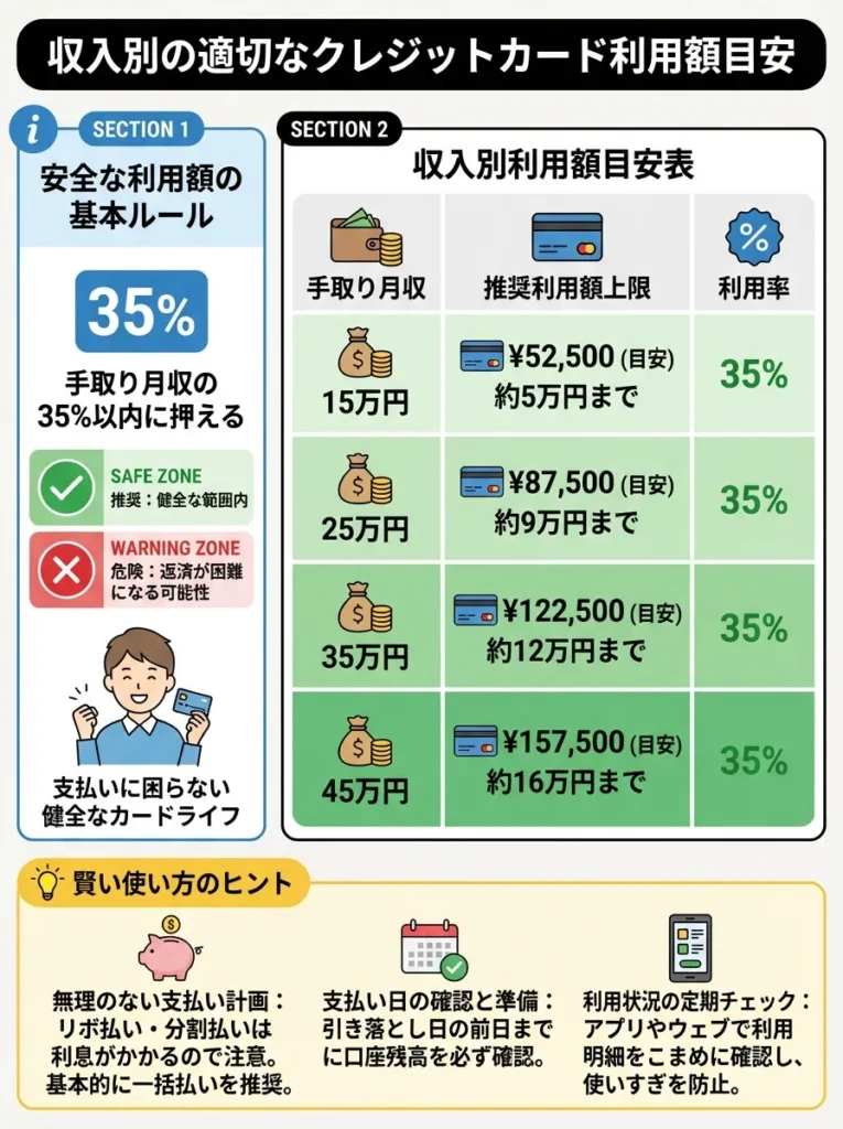 収入別の適切な利用額目安