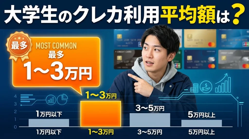 大学生のクレジットカード利用額は月1〜3万円が最多