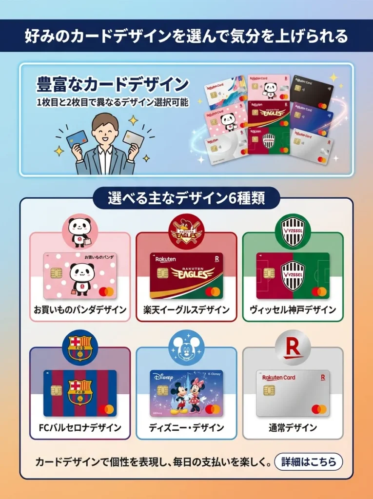 好みのカードデザインを選んで気分を上げられる