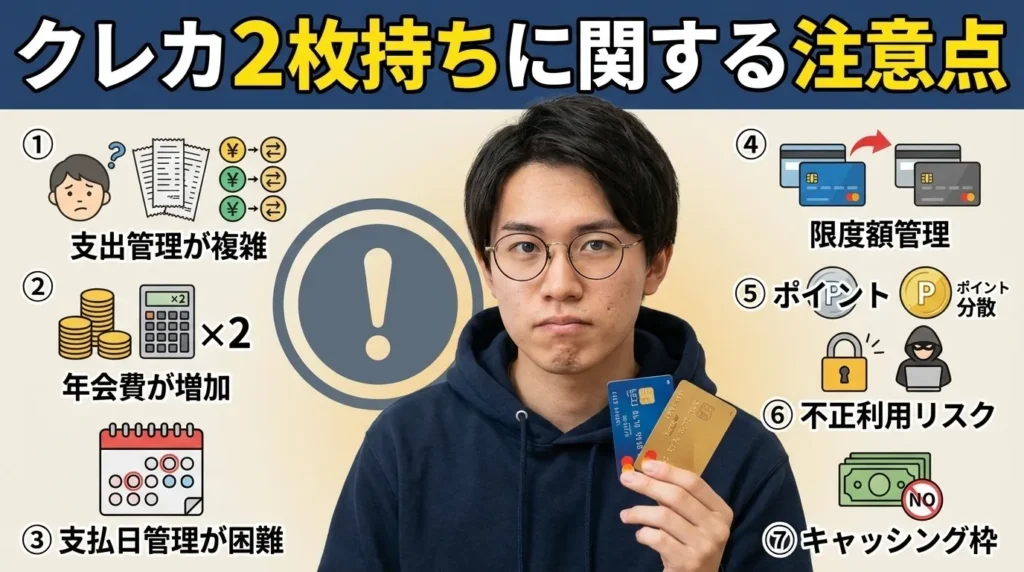 学生のクレジットカード2枚持ちで注意すべき5つのポイント