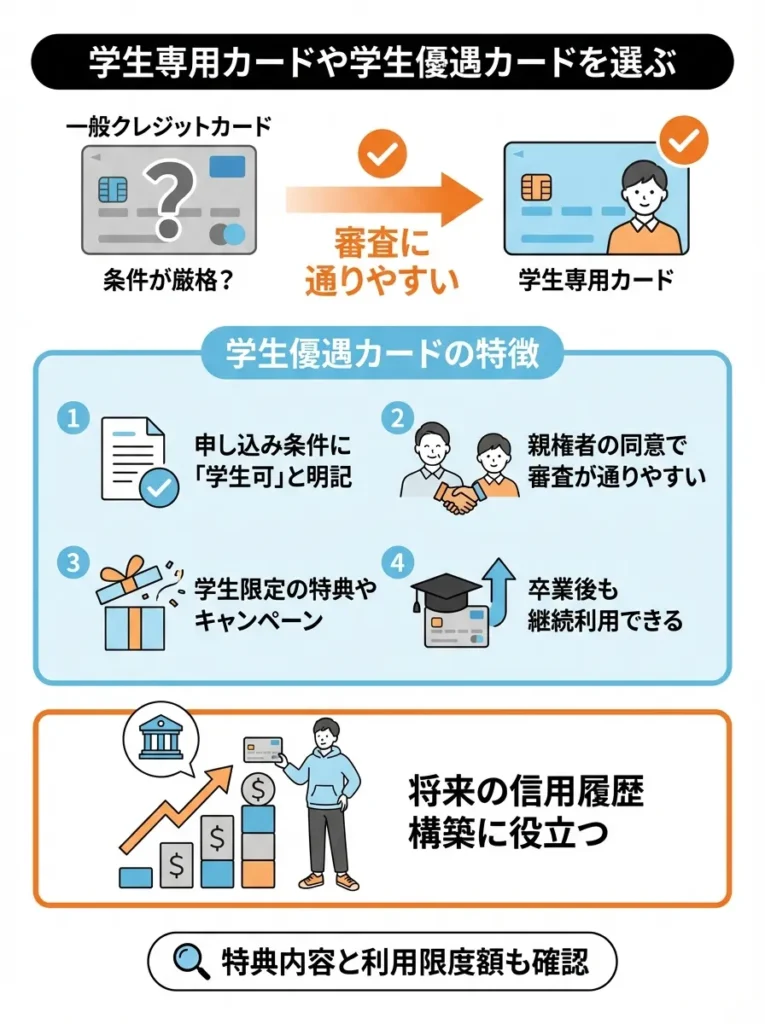 学生専用カードや学生優遇カードを選ぶ