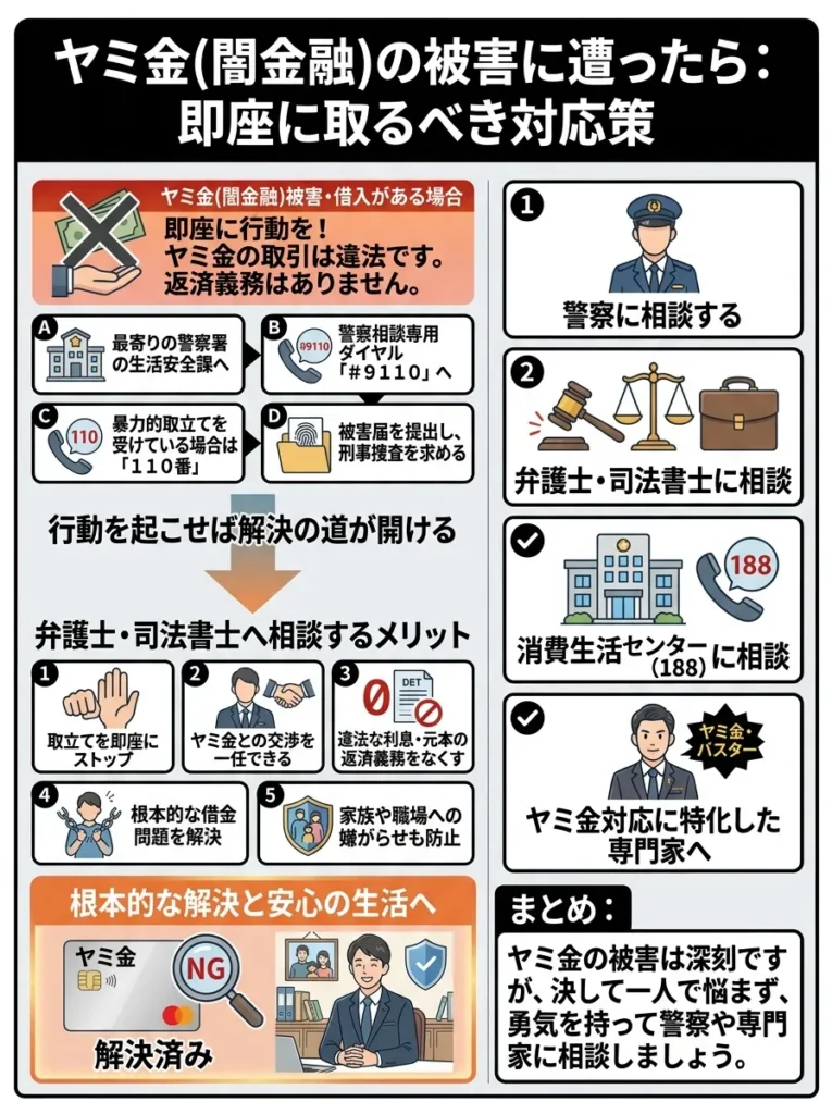 闇金被害に遭ってしまった場合の対処法