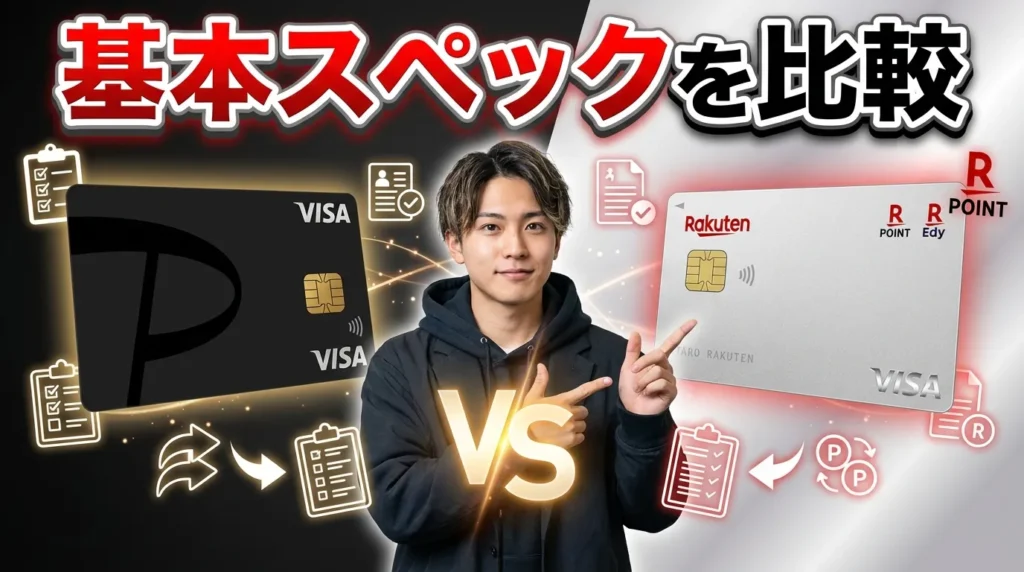 PayPayカードと楽天カードの基本情報を比較