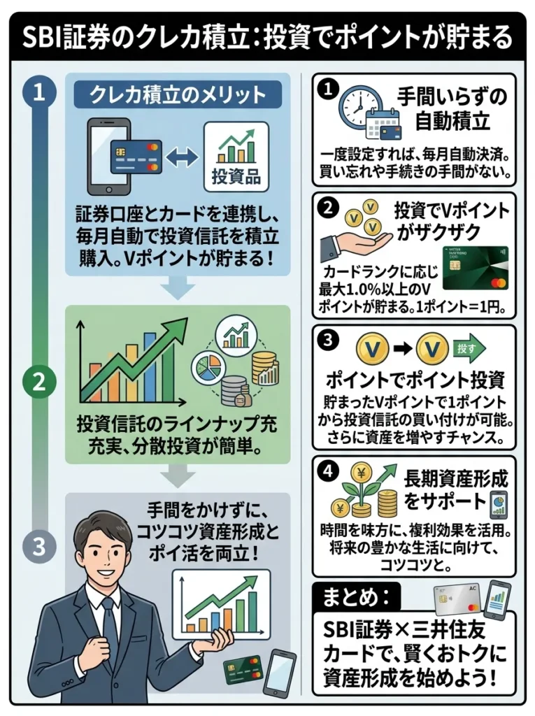 SBI証券のクレカ積立で投資しながらポイントを貯める