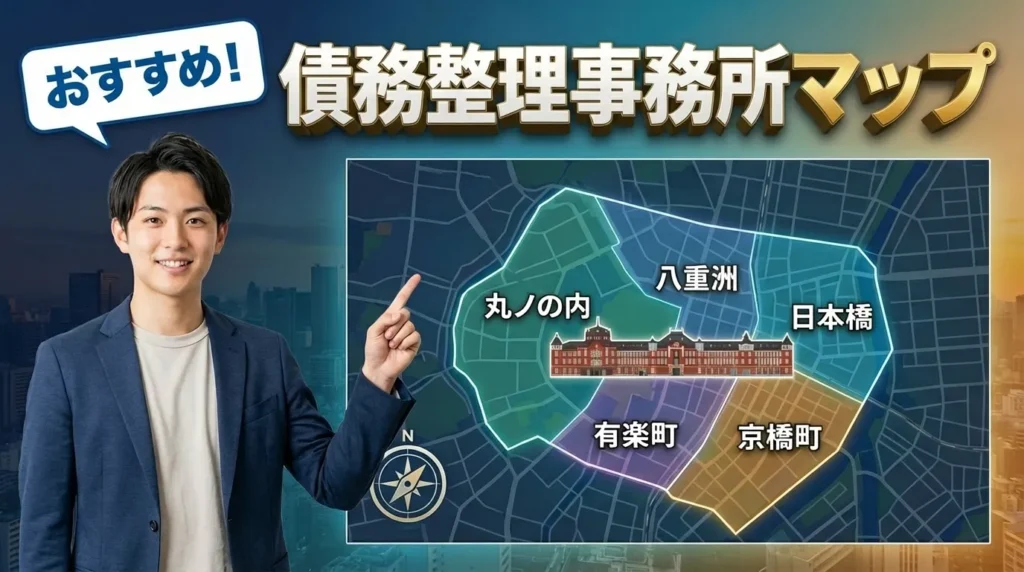 【東京駅周辺エリア別】おすすめ債務整理事務所マップ