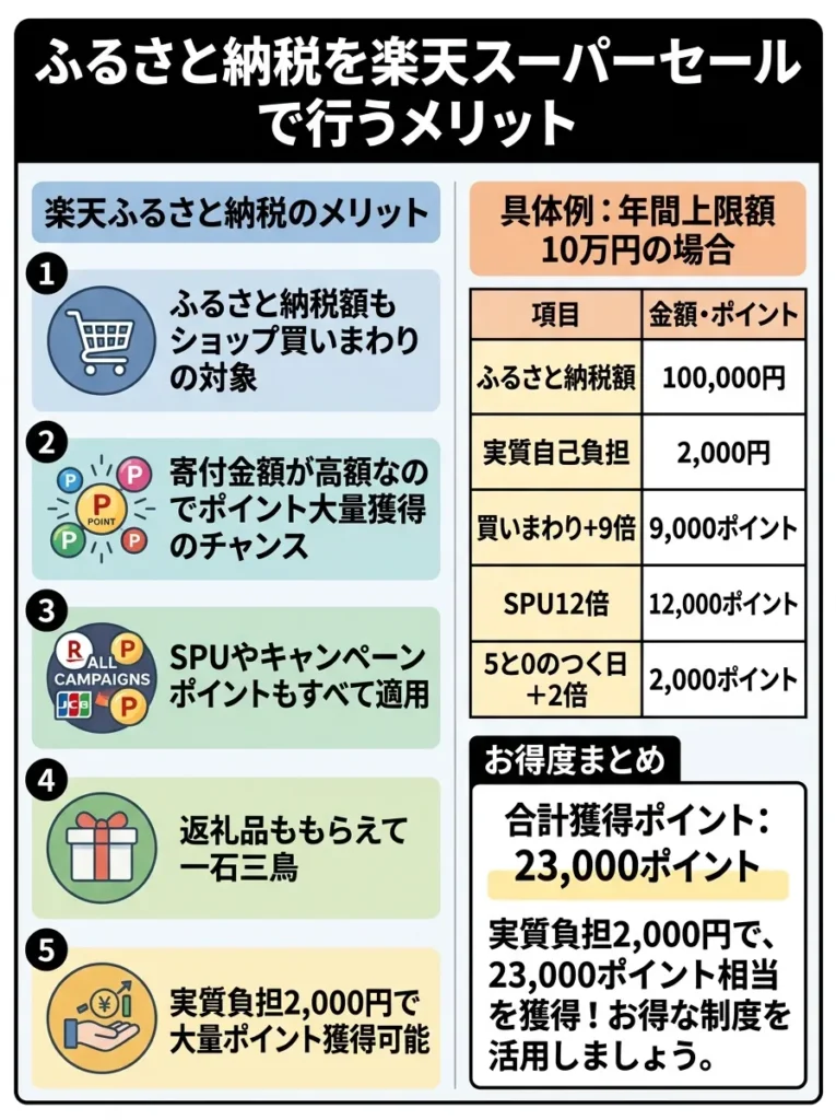 ふるさと納税を楽天スーパーセールで行うメリット