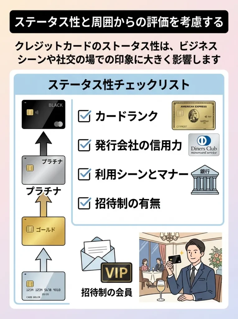 ステータス性と周囲からの評価を考慮する