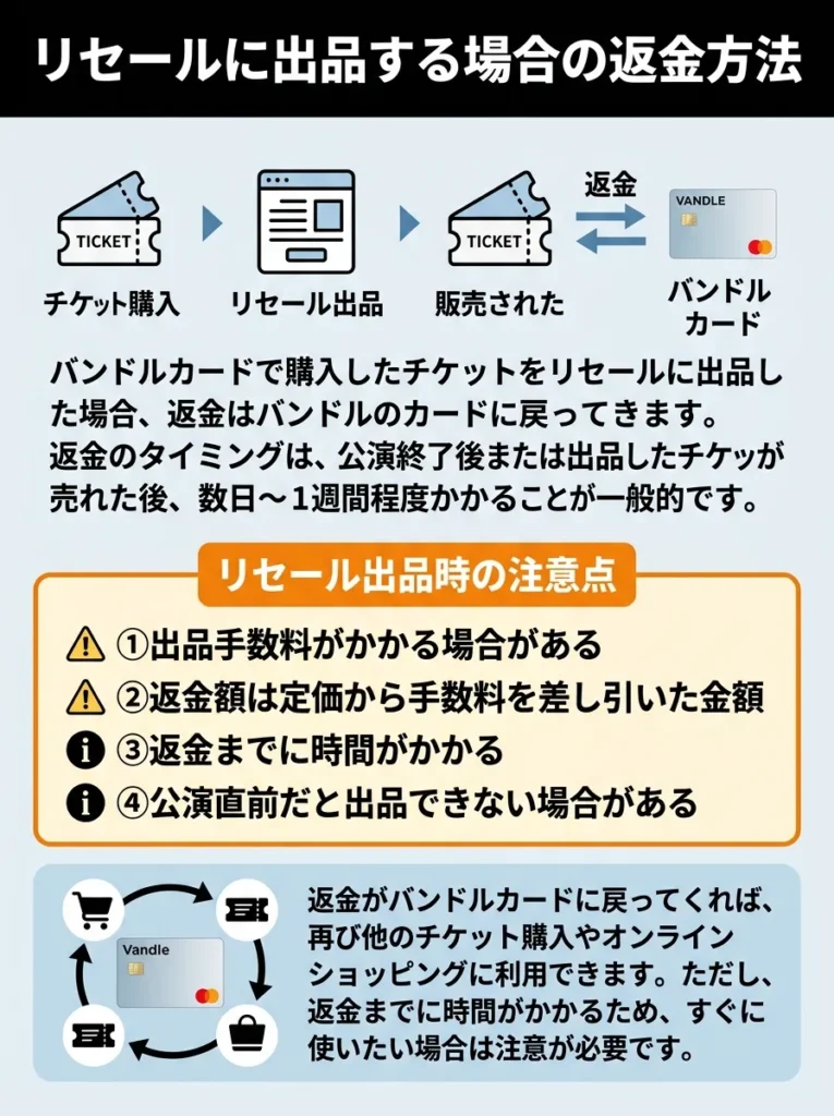 リセールに出品する場合の返金方法