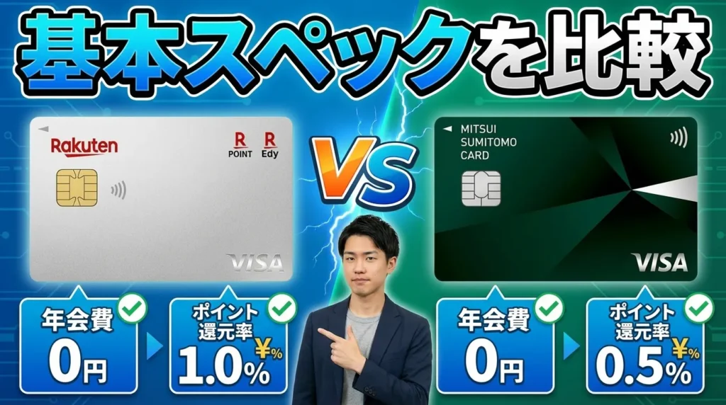 三井住友カード(NL)と楽天カードの基本スペックを徹底比較！