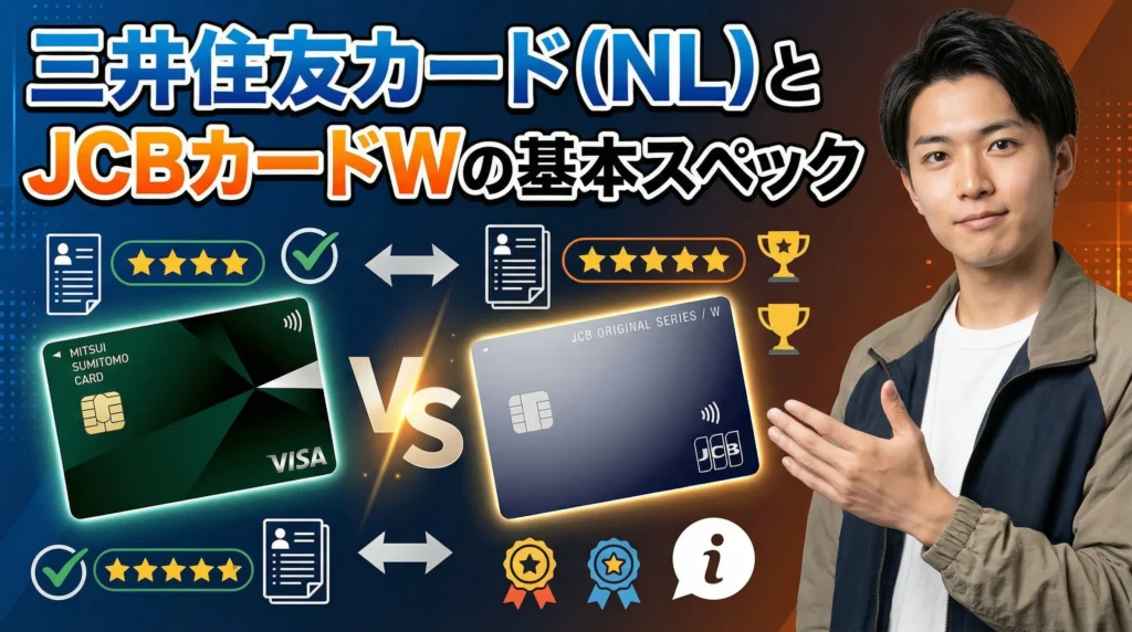 三井住友カード（NL）とJCBカードW 基本スペック一覧比較表