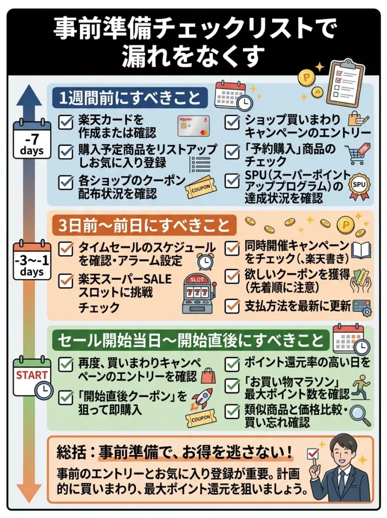 事前準備チェックリストで漏れをなくす
