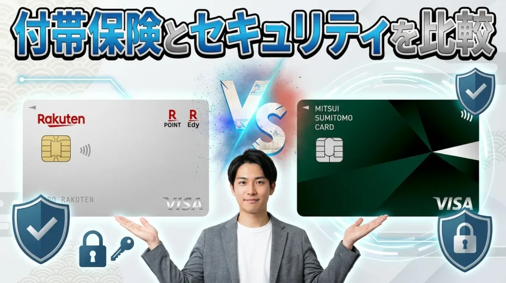 付帯保険とセキュリティを三井住友カード(NL)と楽天カードで徹底比較