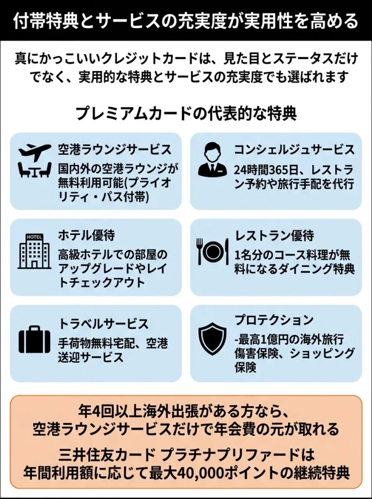 付帯特典とサービスの充実度が実用性を高める