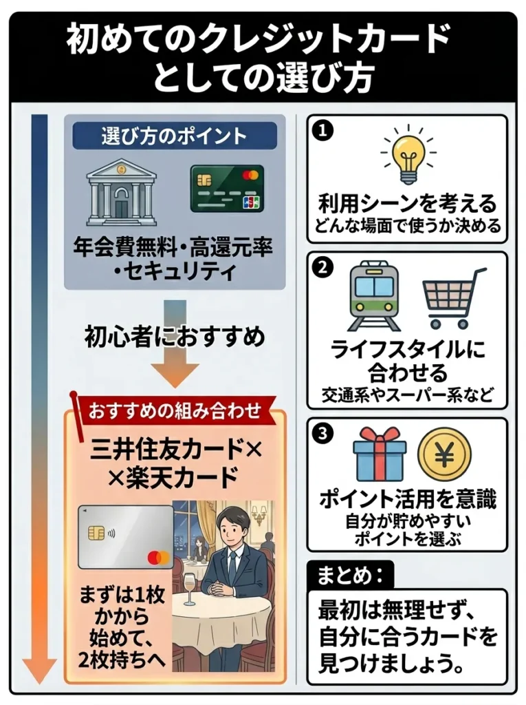 初めてのクレジットカードとしての選び方