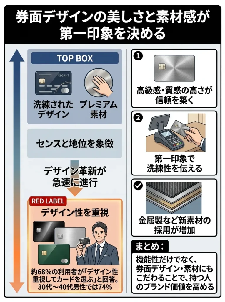 券面デザインの美しさと素材感が第一印象を決める