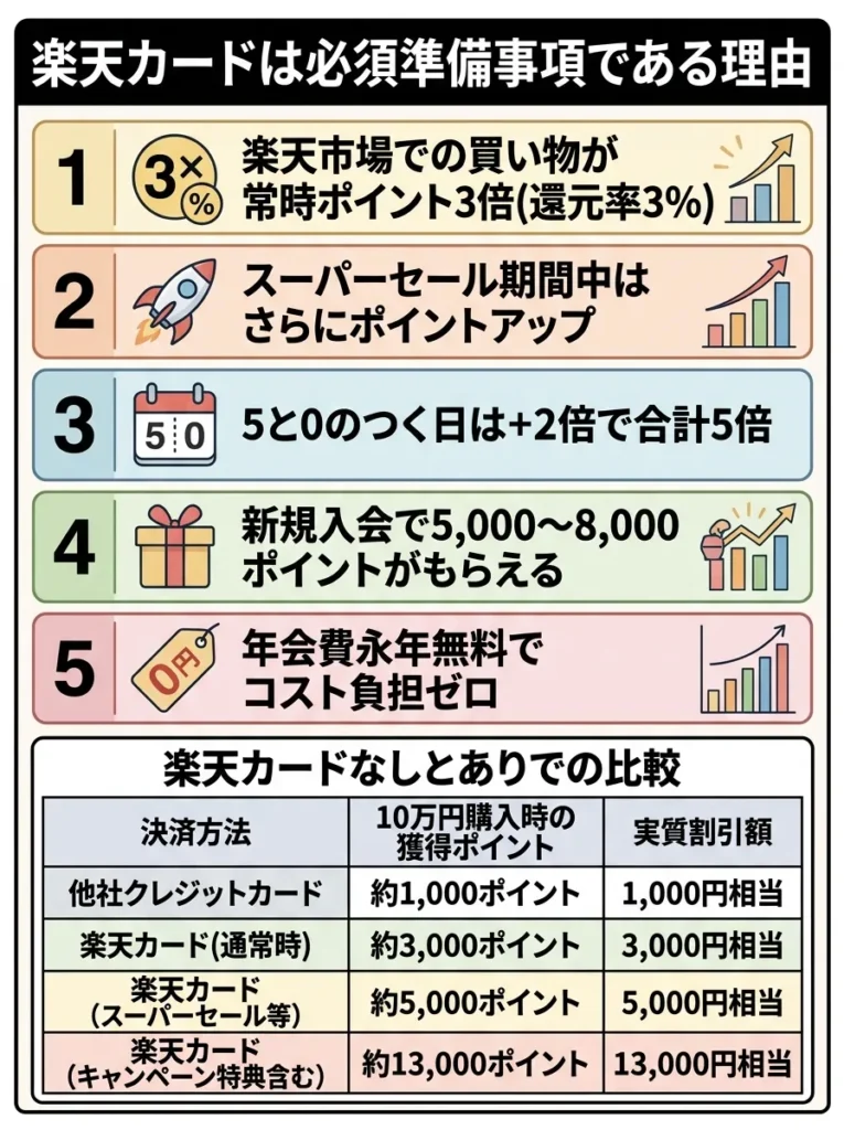楽天カードは必須準備事項である理由