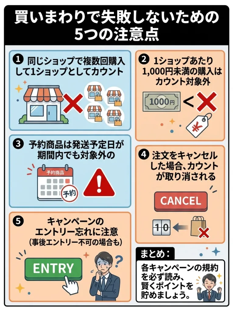 買いまわりで失敗しないための5つの注意点