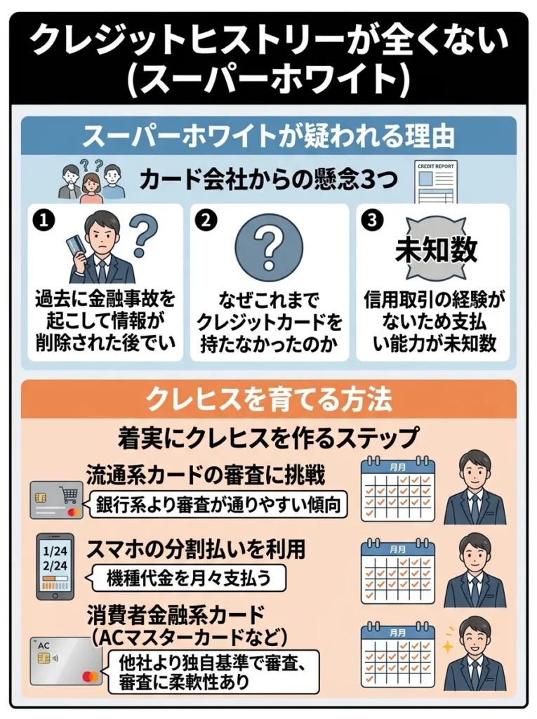 クレジットヒストリーが全くない（スーパーホワイト）