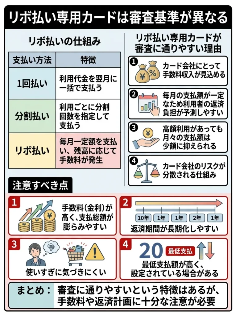 リボ払い専用カードは審査基準が異なる