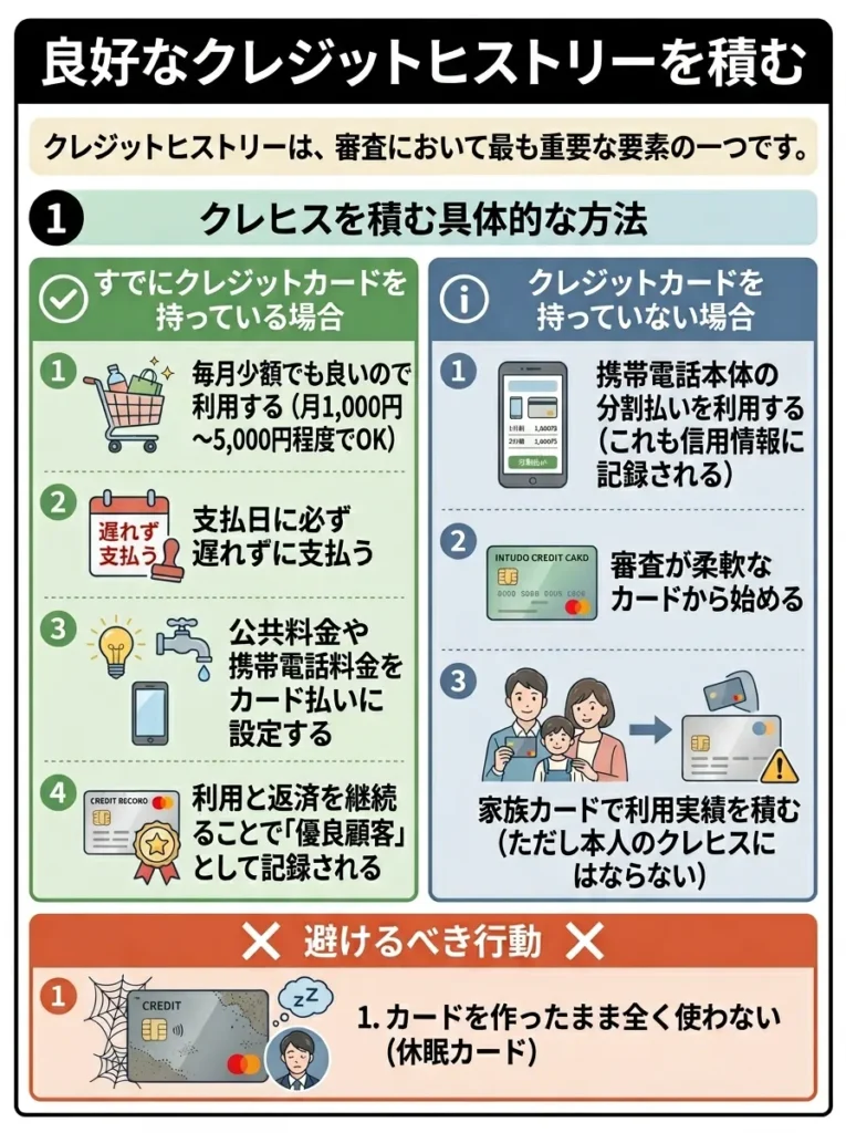 良好なクレジットヒストリーを積む